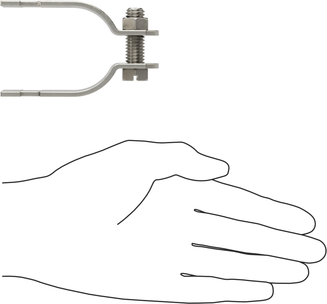 Strut Montajlı Metal Yönlendirme Kelepçesi, 316 Paslanmaz Çelik, 1-7/8" ID, 7/64" Kalınlık
