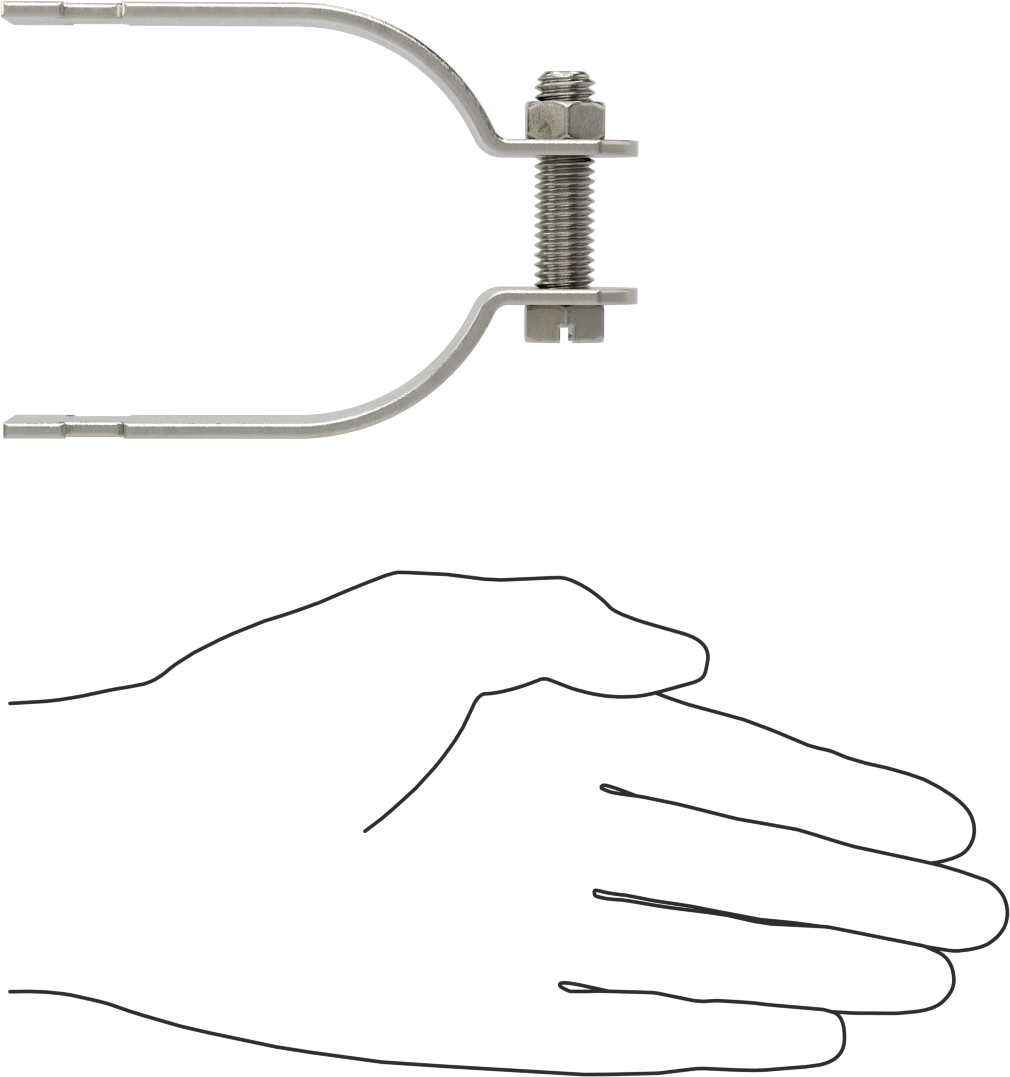 Strut Montajlı Metal Yönlendirme Kelepçesi, 316 Paslanmaz Çelik, 2-7/8" ID, 7/64" Kalınlık
