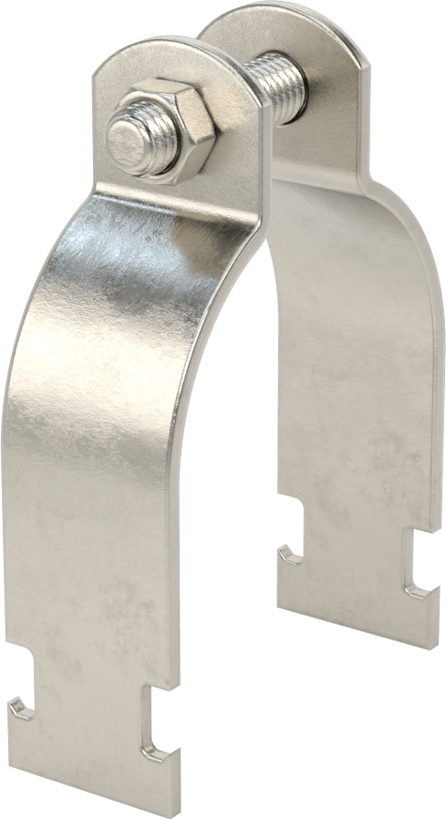 Strut Montajlı Metal Yönlendirme Kelepçesi, 316 Paslanmaz Çelik, 2-7/8" ID, 7/64" Kalınlık