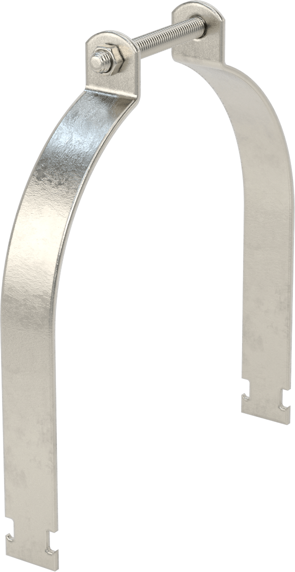 Strut Montajlı Metal Yönlendirme Kelepçesi, 304 Paslanmaz Çelik, 8-5/8" ID, 1/8" Kalınlık