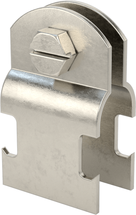 Strut Montajlı Metal Yönlendirme Kelepçesi, 316 Paslanmaz Çelik, 5/8" ID, 2-1/16" Yükseklik