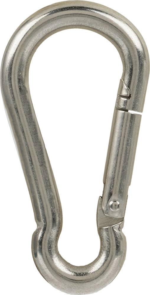 316 Paslanmaz Çelik Karabina - Kaldırma Amaçlı Değildir, 100 lbs. Kapasite, 1/4" Kalınlık, 1/4" Açıklık Genişliği