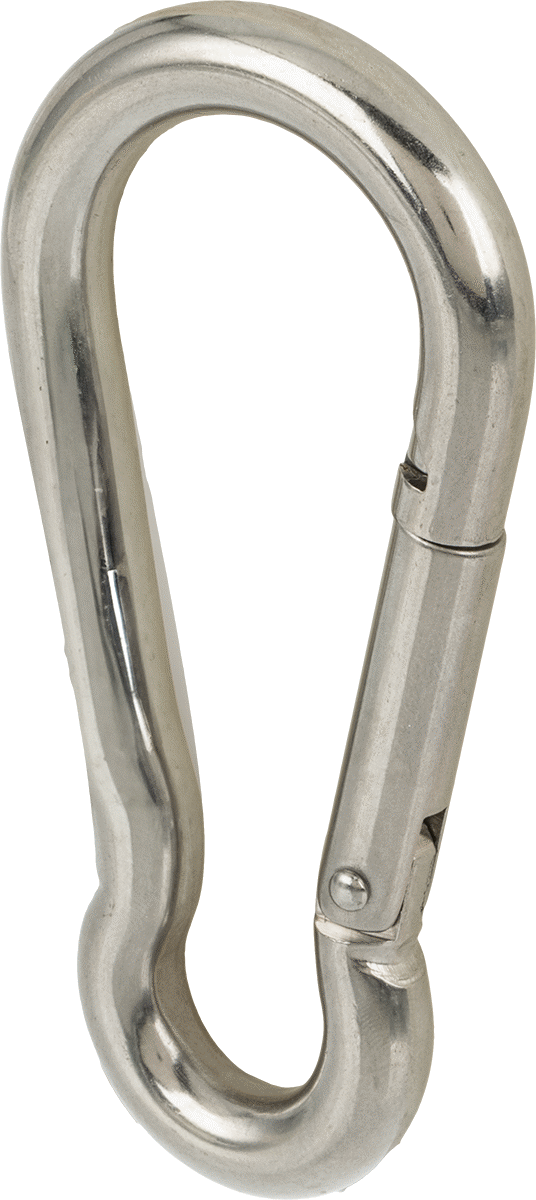 316 Paslanmaz Çelik Karabina - Kaldırma Amaçlı Değildir, 500 lbs. Kapasite, 7/16" Kalınlık, 5/8" Açıklık Genişliği