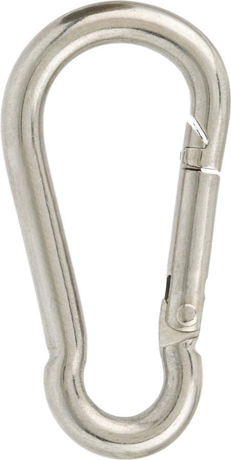 316 Paslanmaz Çelik Karabina - Kaldırma Amaçlı Değildir, 100 lbs. Kapasite, 3/16" Kalınlık, 1/4" Açıklık Genişliği