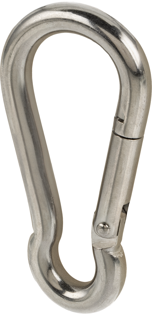 316 Paslanmaz Çelik Karabina - Kaldırma Amaçlı Değildir, 200 lbs. Kapasite, 5/16" Kalınlık, 3/8" Açıklık Genişliği