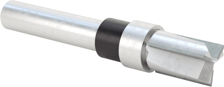 Kenar Kesme Freze Ucu, Kaplamasız Yüksek Hızlı Çelik, Üst Pilot, 3/8" Kesme Çapı, 1/2" Kesim Uzunluğu