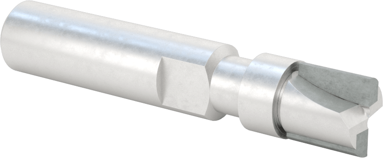Kenar Kesme Freze Ucu, Yüksek Hızlı Çelik, Üst Pilot, 1/2" Kesim Çapı, 1/2" Uzunlukta Kesim, 1/2" Şaft Çapı