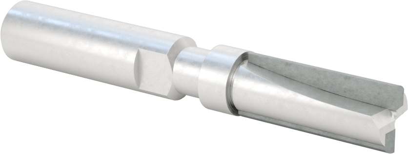Kenar Kesme Freze Ucu, Üst Pilot, 1/2" Kesim Çapı, 1-1/4" Kesim Uzunluğu, 1/2" Şaft Çapı