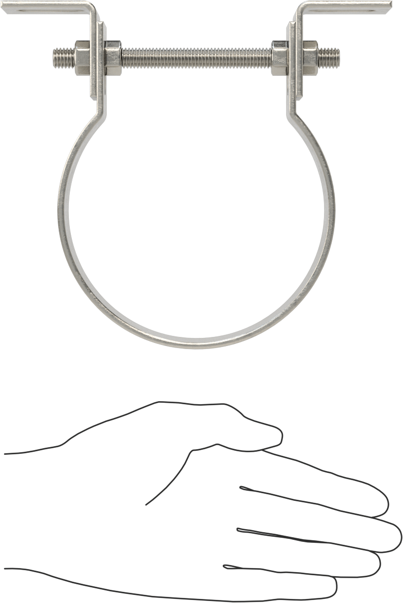 Ayarlanabilir Boru Mesafe Kelepçesi, 316 Paslanmaz Çelik, 4-1/2" ila 4-3/4" ID
