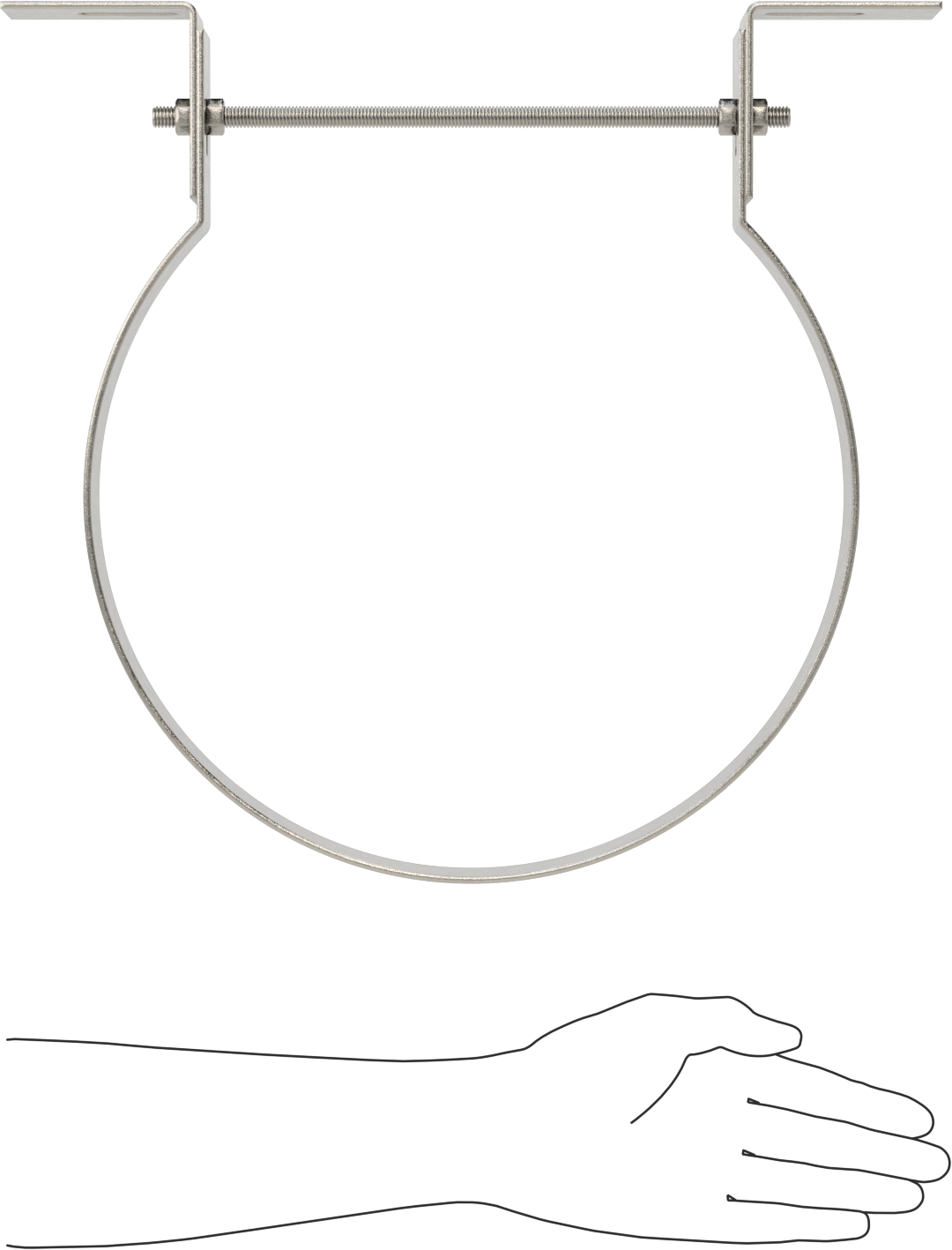 Ayarlanabilir Boru Mesafe Kelepçesi, 304 Paslanmaz Çelik, 12-3/4" ila 13-3/16" ID
