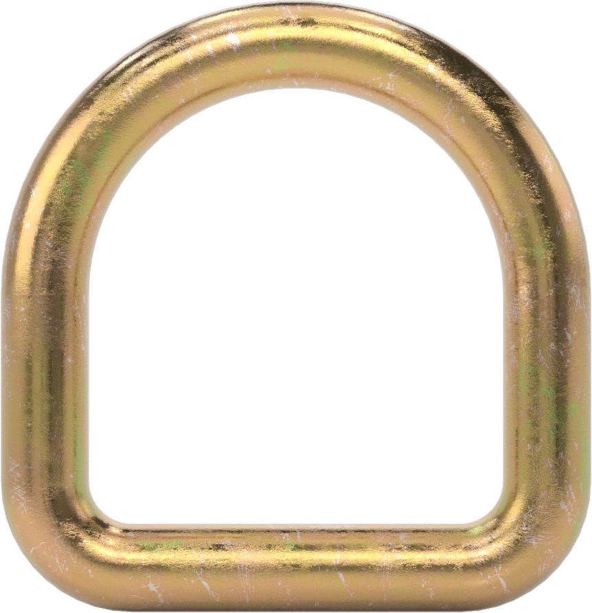 Çinko Kaplı Çelik D-Halka, 1/2" Kalınlık, 2-1/2" İç Uzunluk