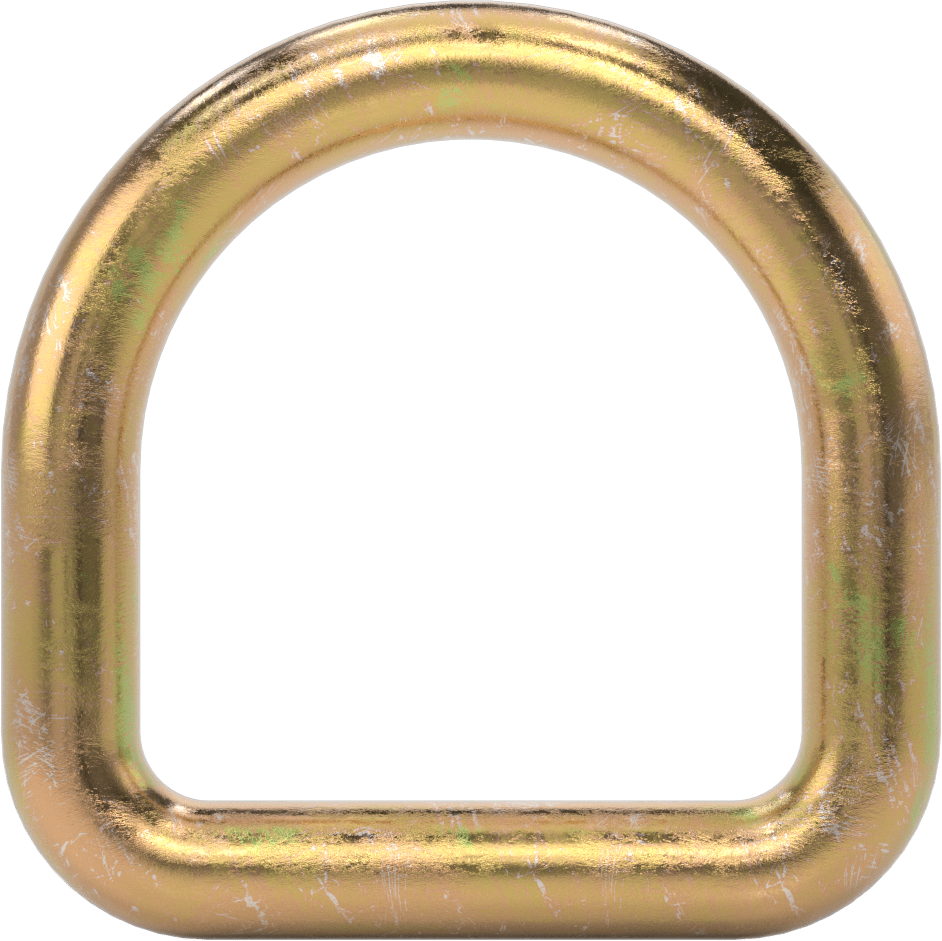 Çinko Kaplı Çelik D-Halka, 5/8" Kalınlık, 3" İç Uzunluk