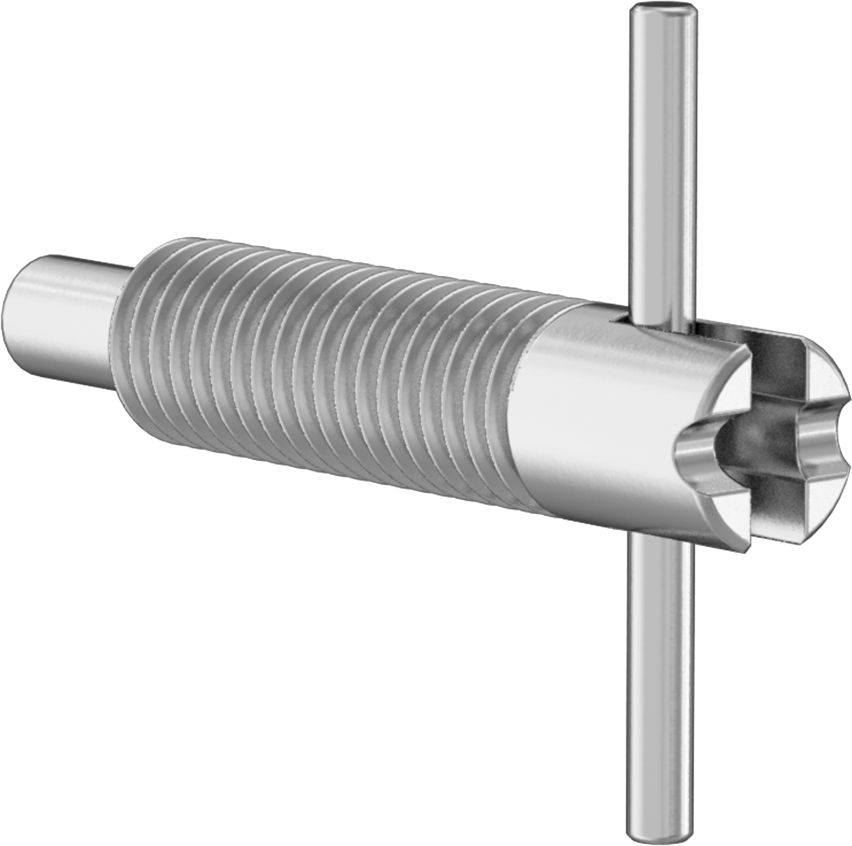 T-Saplı Geri Çekilebilir Yaylı Piston, Paslanmaz Çelik, Kilit Burunlu, M10x1,5 Diş, 2-4 lb. Burun Kuvveti