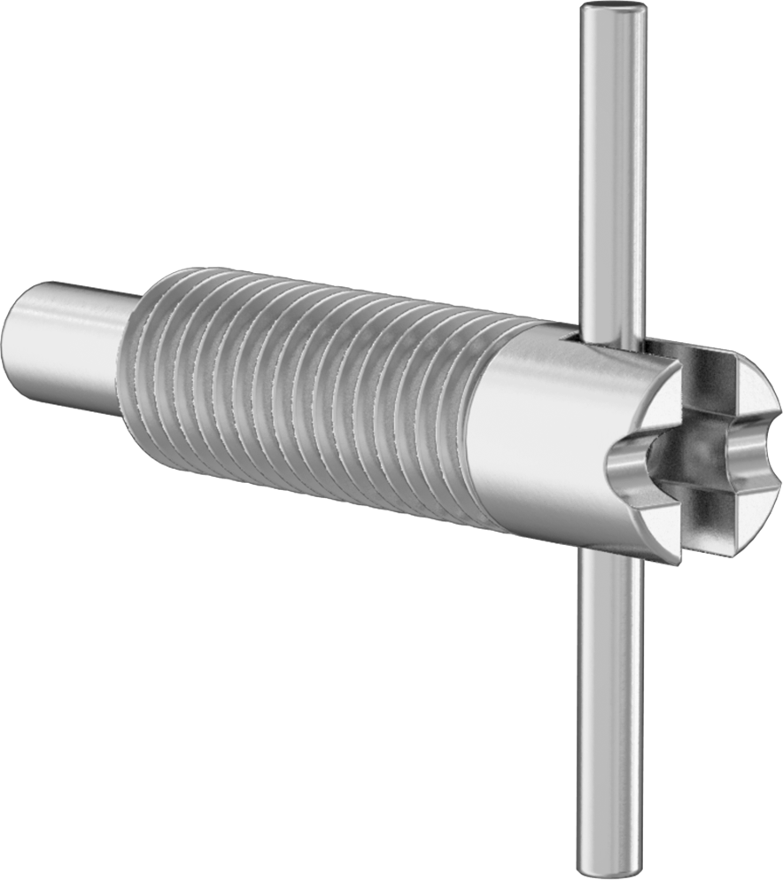 T-Saplı Geri Çekilebilir Yaylı Piston, Paslanmaz Çelik, Kilit Burunlu, 5/8"-11 Diş, 2,5-5 lb. Burun Kuvveti