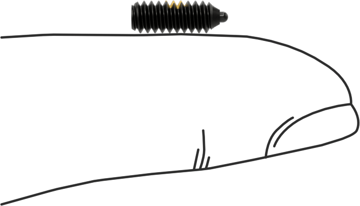 Uzun Burunlu Çelik Yaylı Piston, Siyah Oksit, 6-32 Diş, 0,5 ve 1,5 lb. Kuvvet, Dişli Kilitli
