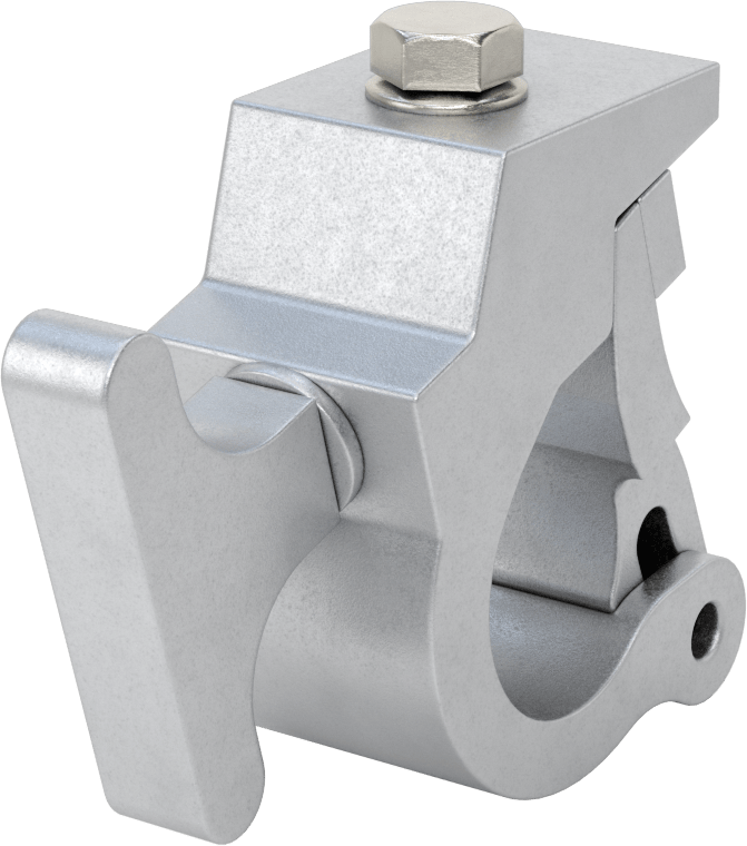 Alüminyum Korkuluk Kelepçesi, 1-7/8“ ila 2” dış çap için, 18-8 Paslanmaz Çelik Cıvata, 1100 lbs. Kapasite