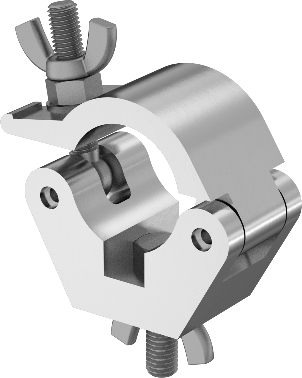 Alüminyum Korkuluk Kelepçesi, 1-15/16“ ila 2” Dış Çap için, Çelik Cıvata, 1650 lbs. Kapasite