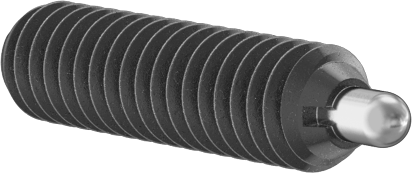 Uzun Burunlu Çelik Yaylı Piston, Siyah Oksit, 8-32 Diş, 0,7 ve 2,3 lb. Kuvvet