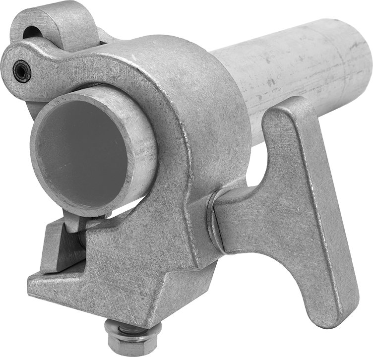 Siyah Eloksallı Alüminyum Korkuluk Kelepçesi, 1-7/8“ ila 2” dış çap için, Çinko Kaplı Çelik Cıvata, 1100 lbs. Kapasite