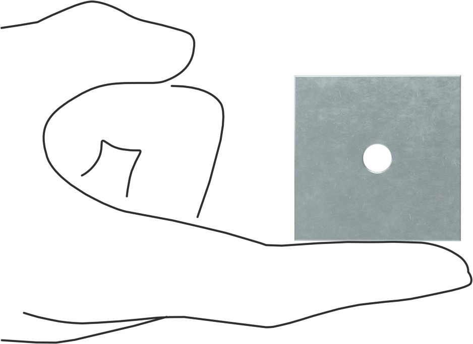 Strut Kanalı Pul, 1/4" Çaplı Çubuk için, Çinko Kaplı Çelik