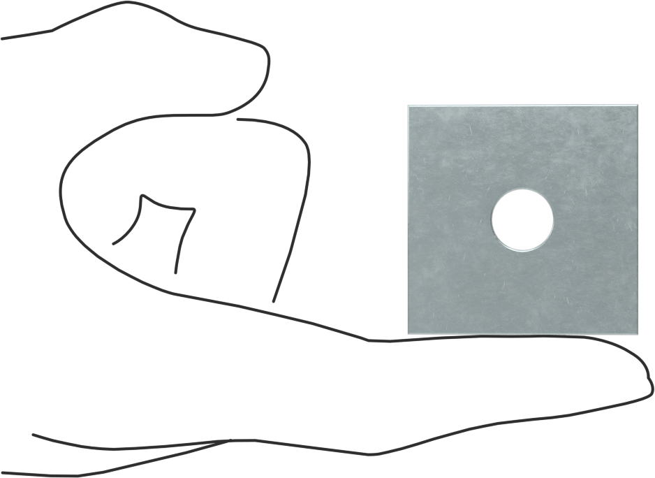 Strut Kanalı Pul, 3/8" Çaplı Çubuk için, Çinko Kaplı Çelik
