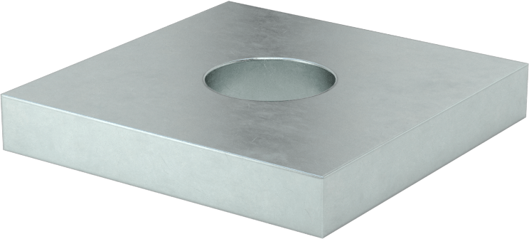 Strut Kanalı Pul, 1/2" Çaplı Çubuk için, Çinko Kaplı Çelik