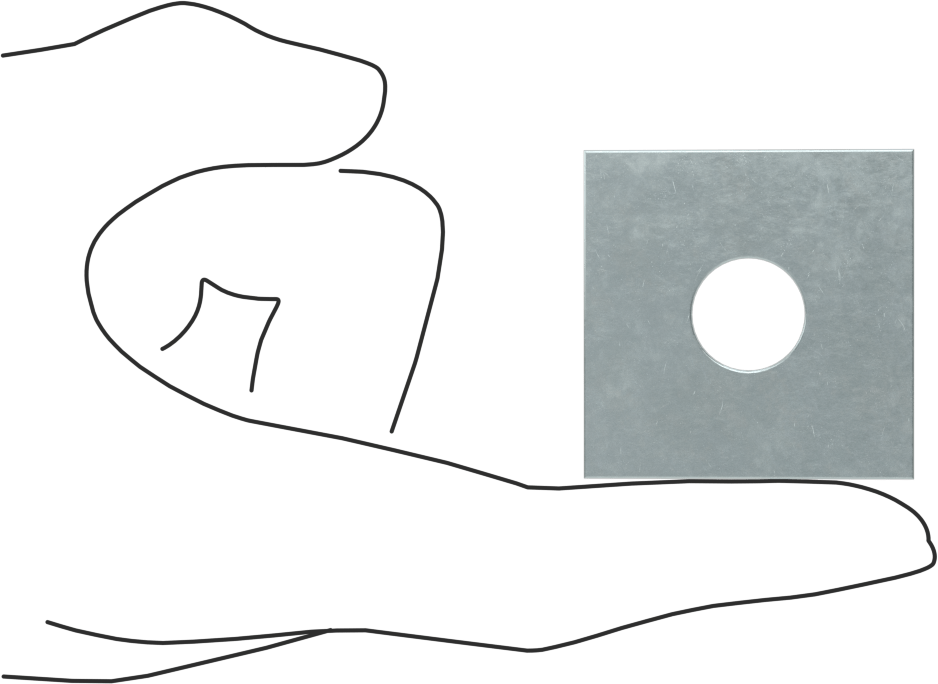 Strut Kanalı Pul, 1/2" Çaplı Çubuk için, Çinko Kaplı Çelik