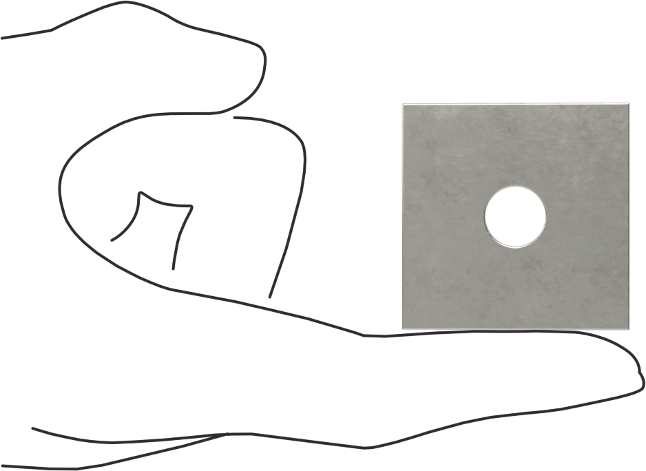 Strut Kanalı Pul, 3/8" Çaplı Çubuk için, 304 Paslanmaz Çelik