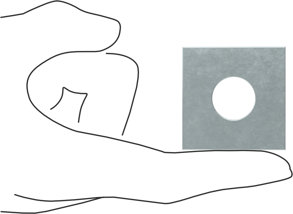Strut Kanalı Pul, 5/8" Çaplı Çubuk için, Çinko Kaplı Çelik