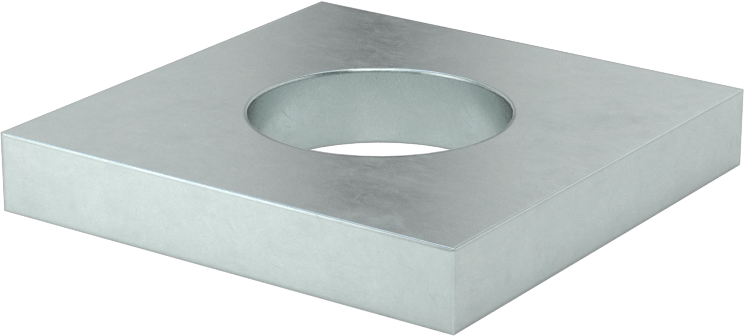 Strut Kanalı Pul, 3/4" Çaplı Çubuk için, Çinko Kaplı Çelik