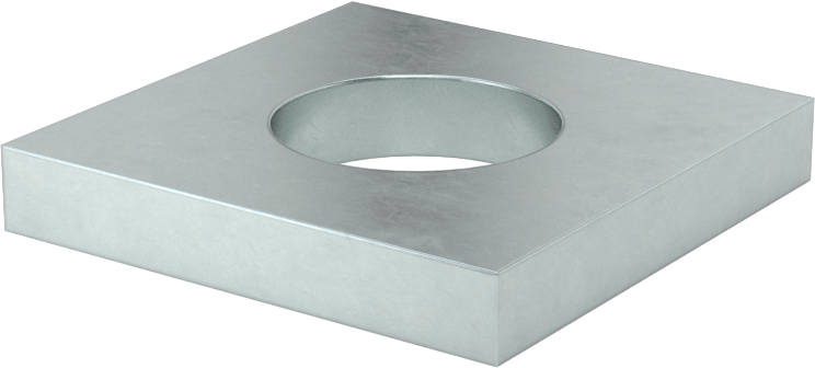 Strut Kanalı Pul, 3/4" Çaplı Çubuk için, Çinko Kaplı Çelik