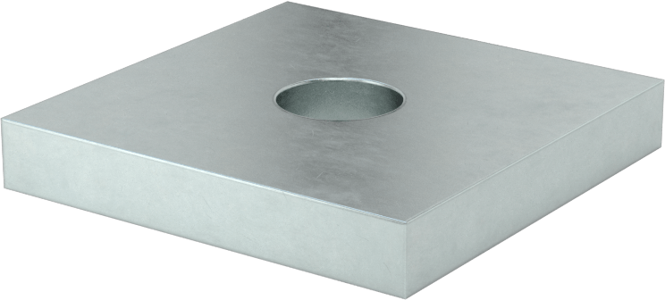 Strut Kanalı Pul, 10 mm Çaplı Çubuk için, Çinko Kaplı Çelik