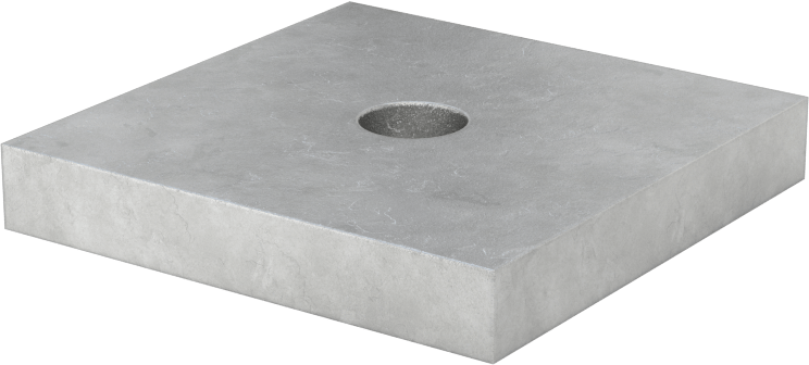 Strut Kanalı Pul, 1/4" Çaplı Çubuk için, Galvanizli Çelik