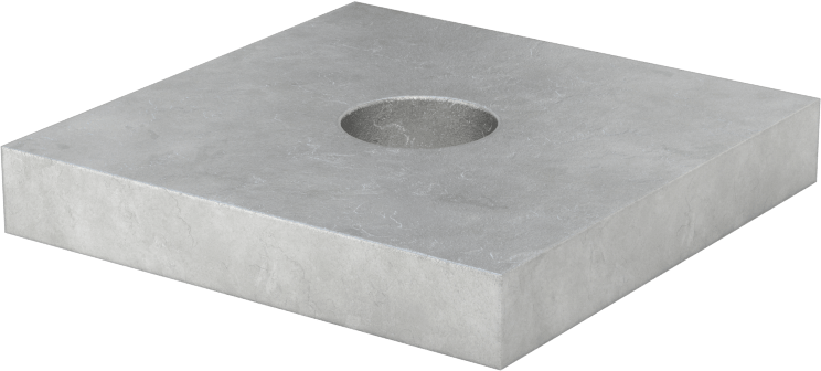 Strut Kanalı Pul, 3/8" Çaplı Çubuk için, Galvanizli Çelik