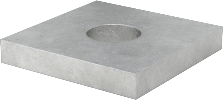 Strut Kanalı Pul, 1/2" Çaplı Çubuk için, Galvanizli Çelik