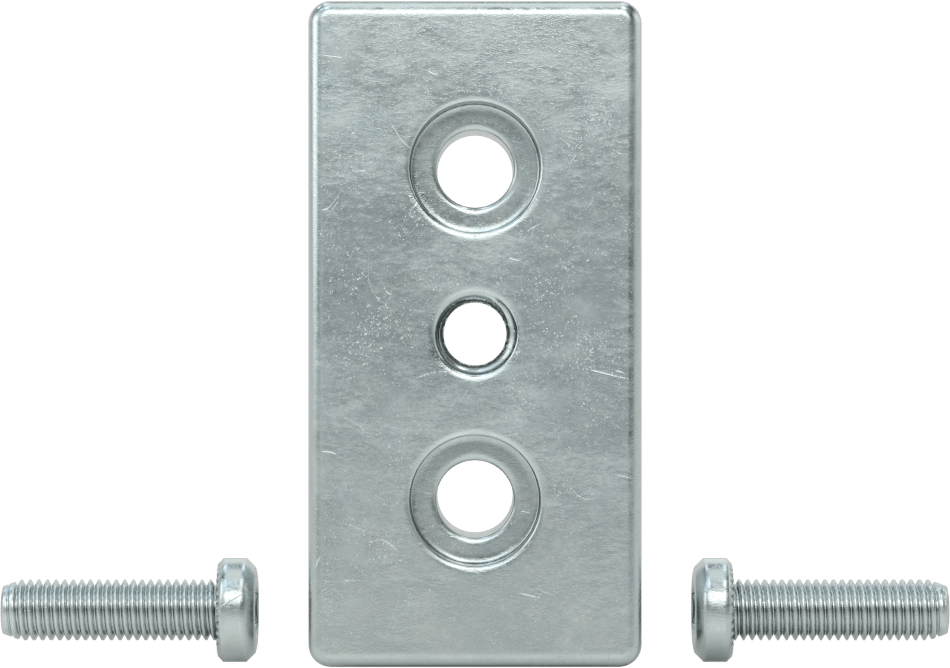 T-Yivli Çerçeve, 3" Yüksek Çift Ray İçin Uç Kapak Montaj Plakası, 3/8"-16 Diş