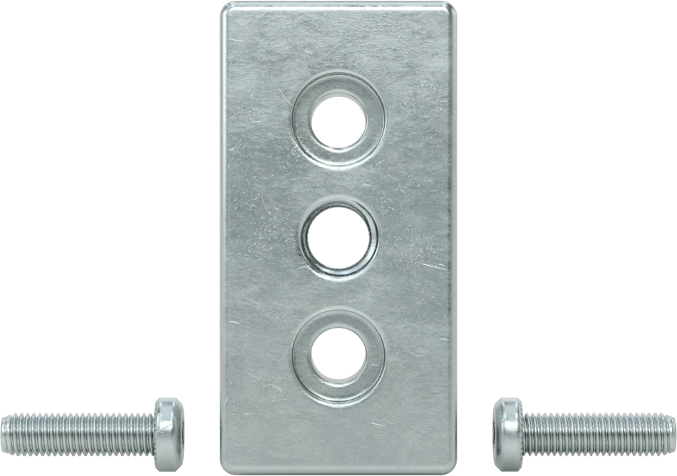 T-Yivli Çerçeve, 3" Yüksek Çift Ray İçin Uç Kapak Montaj Plakası, 1/2"-13 Diş