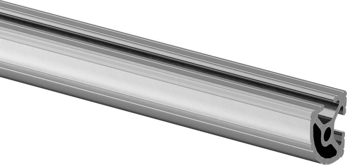 T-Yivli Çerçeve, Tek Yarıçaplı İki Yuvalı Ray, 1“ Yükseklik x 1” Genişlik