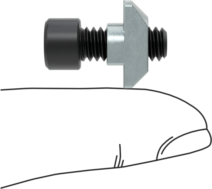 T-Yivli Çerçeve, Çekiç Somunu ve 1/4"-20 Soket Başlığı, 1,5" ve 40 mm Yüksek Ray