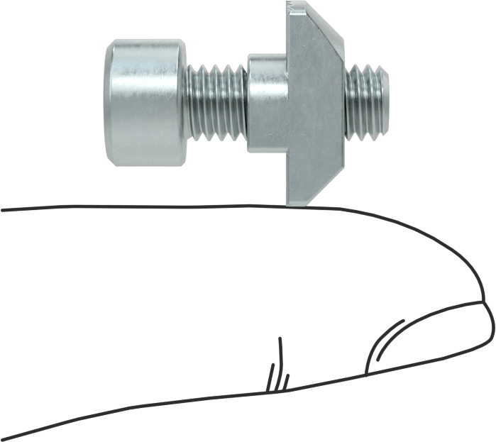 T-Yivli Çerçeve, Takılabilir Çekiç Somunu ve M6 Lokma Başlı, 1,5 inç ve 40 mm Ray