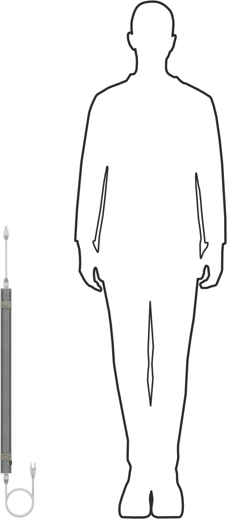 T-Yivli Çerçeve, Şerit Işık, 1-1/2" Genişlik, 24 inç Uzunluk, 1065 Lumens