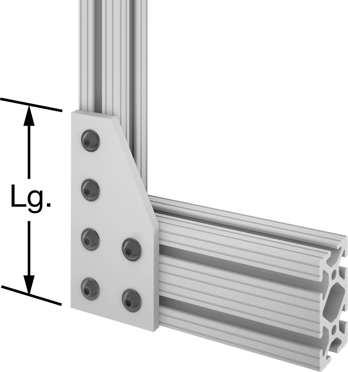 90° Adapter Bracket for Double/Quad to Single Rails