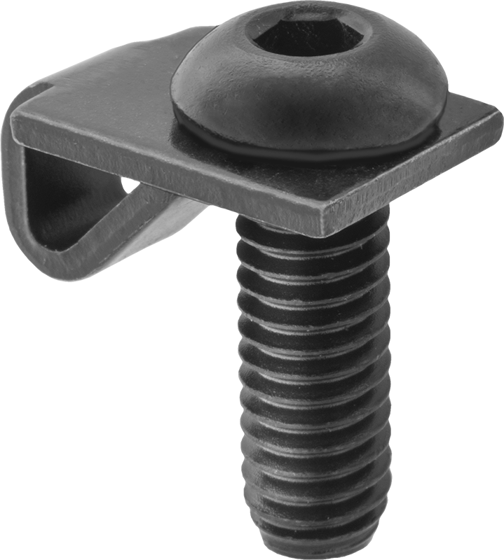 T-Yivli Çerçeve, 1" ve 25 mm Yarıçaplı 2-Yuvalı Ray için Tırnaklı Braket