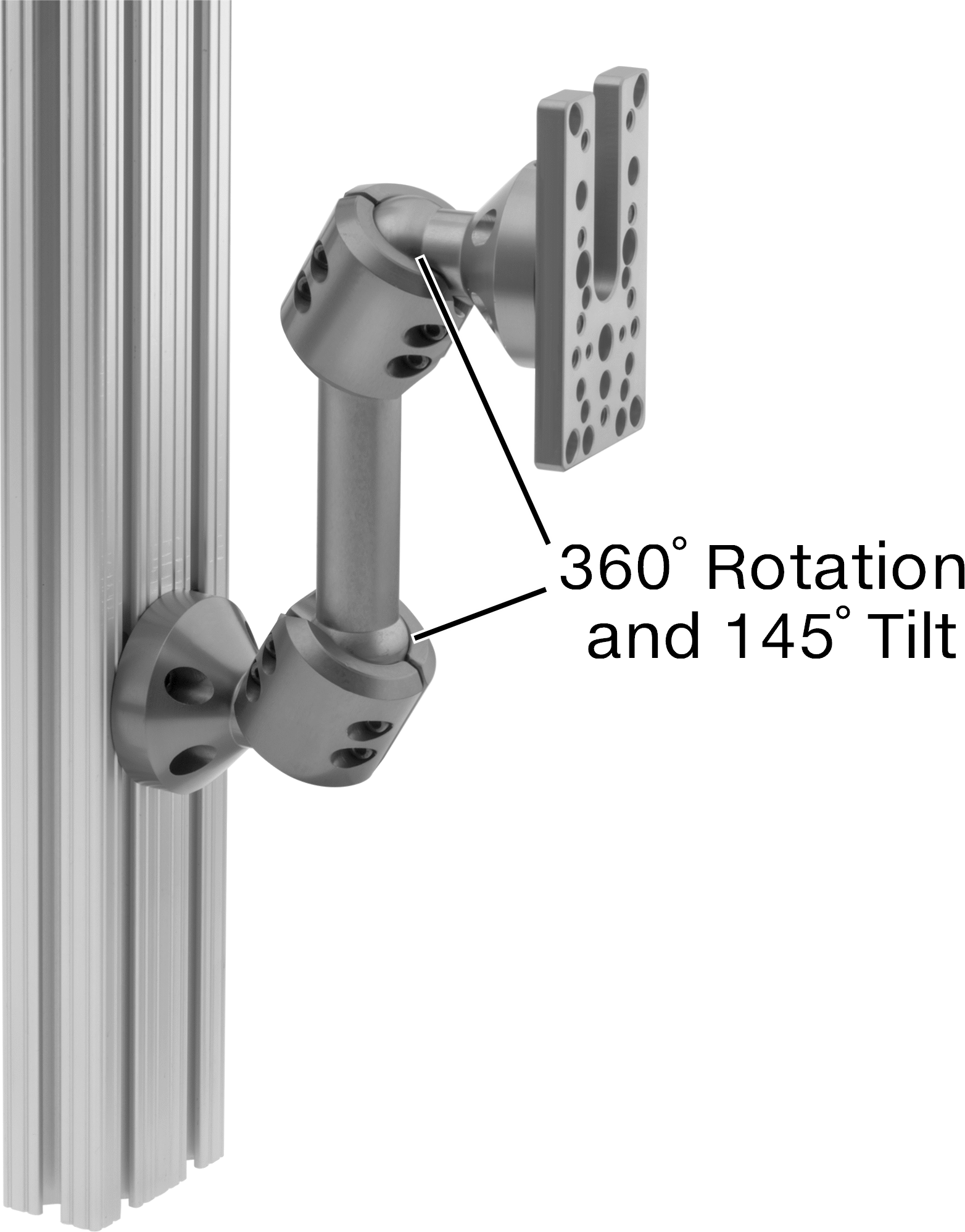Extended Ball-Grip Positioning Arm with Cable Routing Hole