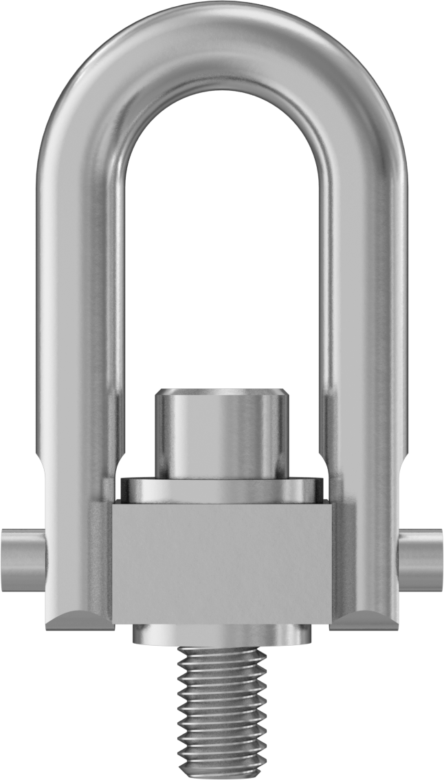 Kaldırma için Nikel Kaplı Çelik Kaldırma Halkası, İşlenmiş, 3/8"-16 Diş Boyutu, 3-1/4" Toplam Yükseklik