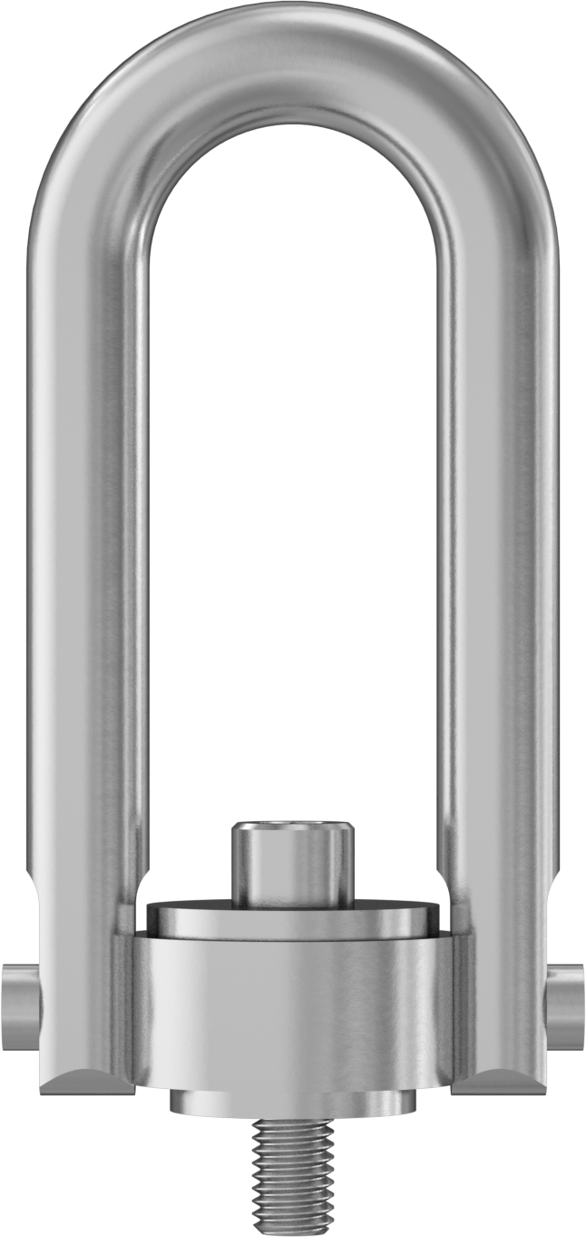 Kaldırma için Nikel Kaplı Çelik Kaldırma Halkası, İşlenmiş, 1/2"-13 Diş Boyutu, 7-1/2" Toplam Yükseklik