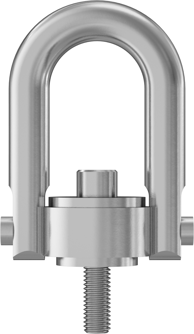 Kaldırma için Nikel Kaplı Çelik Kaldırma Halkası, İşlenmiş, 1/2"-13 Diş Boyutu, 6-1/8" Toplam Yükseklik