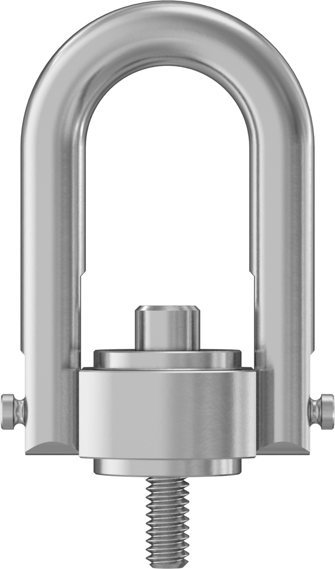 Kaldırma için Nikel Kaplı Çelik Kaldırma Halkası, Dövme, 1/4"-20 Diş Boyutu, 3-1/4" Toplam Yükseklik