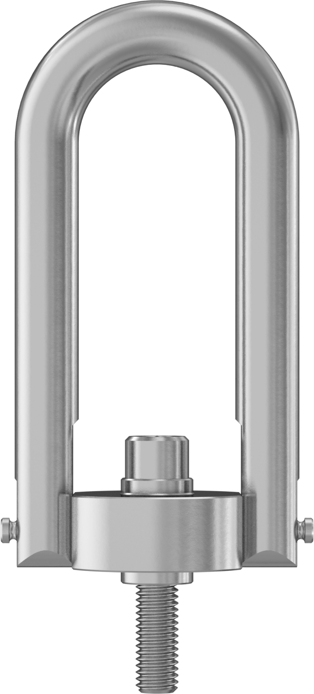 Kaldırma için Nikel Kaplı Çelik Kaldırma Halkası, Dövme, 1/2"-13 Diş Boyutu, 8-1/8" Toplam Yükseklik