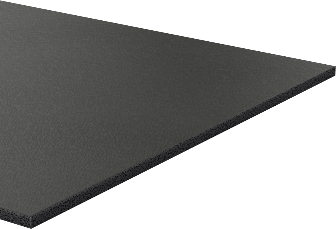 Kimyasallara Dayanıklı Viton® Floroelastomer Köpük, Yapışkan Arka Yüzeyli, 12" x 24", 1/4" Kalınlık